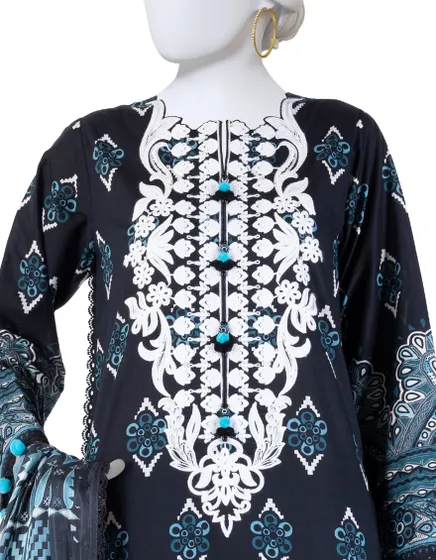 MULTICOLOR LAWN EMBROIDERED UNSTITCHED 3PC - Image 3